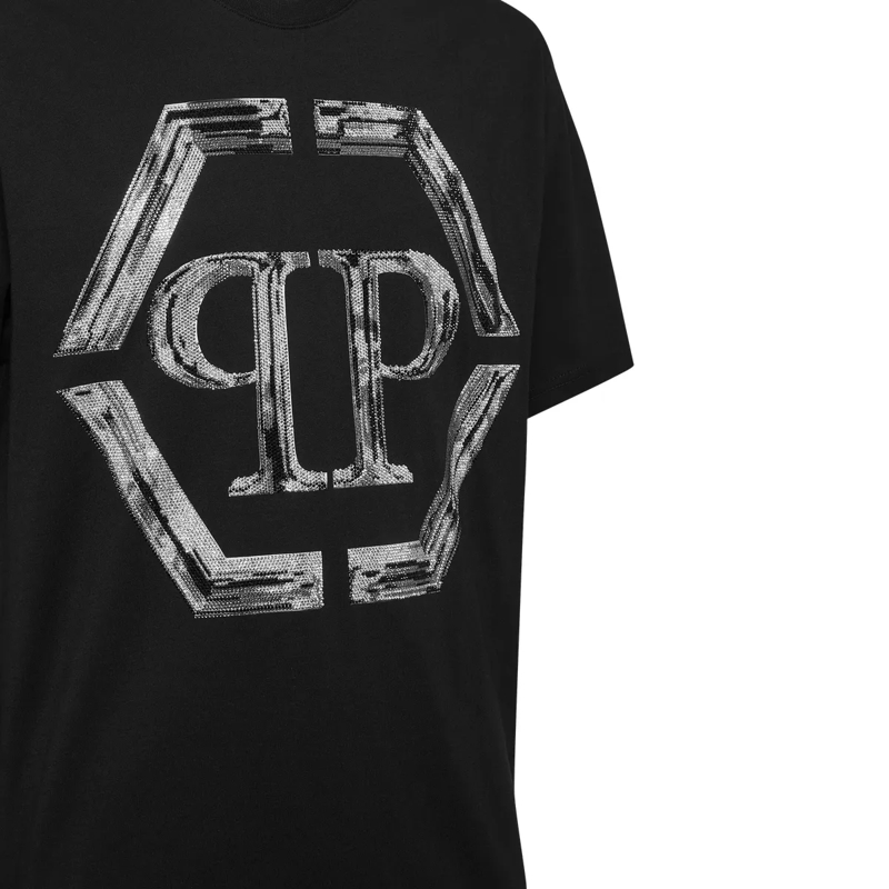 Philipp Plein T-Shirt T-Shirt Hexagon Mit Schmucksteinen schwarz(Image 3)