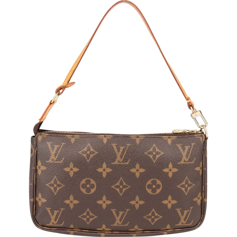 Louis Vuitton Schultertasche Louis Vuitton Canvas Monogram Pochette Accessoire  braun