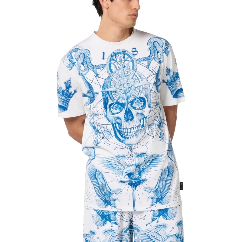 Philipp Plein T-Shirt Round Neck T-Shirt Tattoo weiss(Image 3)
