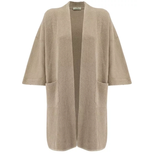 Panicale Beige Long Knitted Cardigan Neutrals 