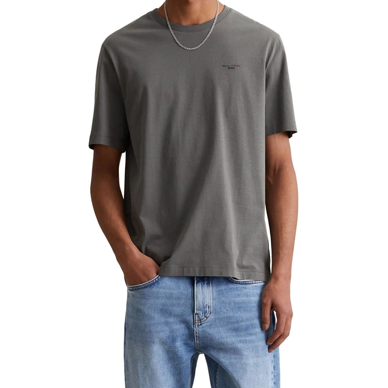 Marc O´Polo Hemd T-Shirt, SSL, Logo Print, Reg F 1er Pack dunkel-grau(Image 2)
