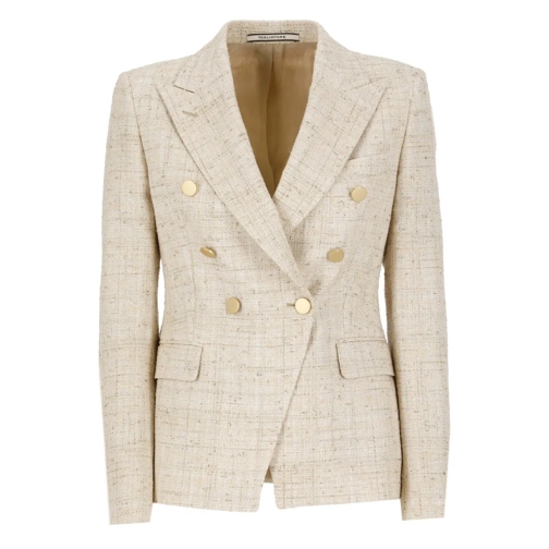 Tagliatore Beige Cotton Doublebreasted Blazer Neutrals Blazer