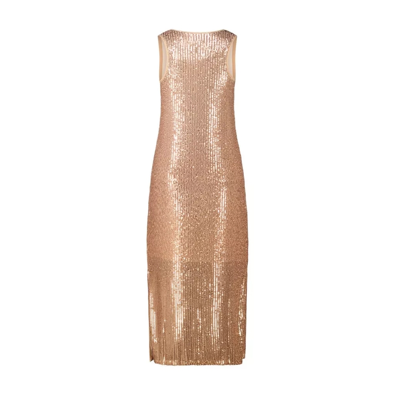 Ana Alcazar Midi-jurk Figurbetontes Midikleid mit Pailletten Gold(Image 2)