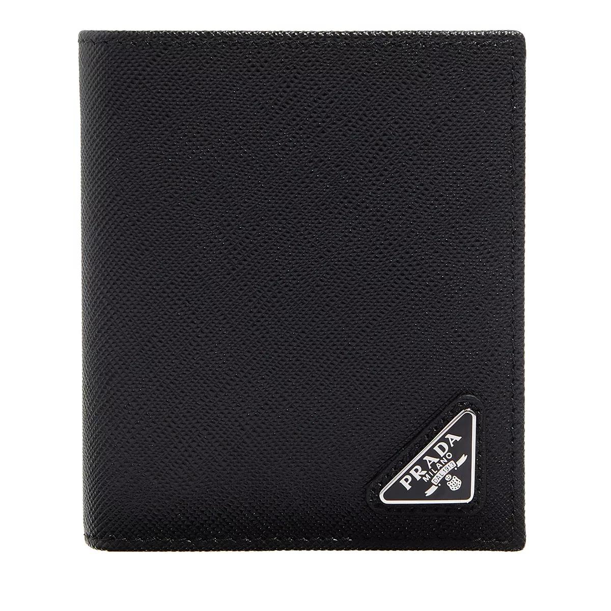 Prada Saffiano Leather Wallet Black Bi Fold Wallet