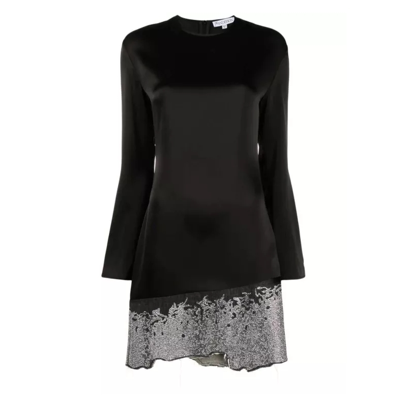 J.W.Anderson Mini-robe Glitter-Embellished Satin Minidress Black