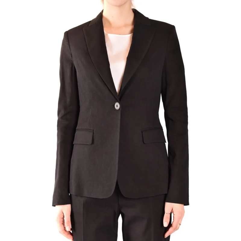 Pinko Hemd Farida Silk-Blend Tailored Shirt With Notched Lape Black