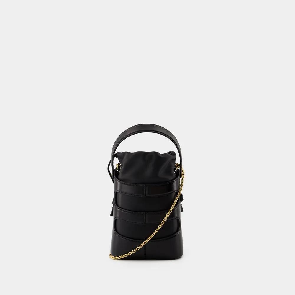 alexander mcqueen Hobo bags The Rise Mini Crossbody Leather Black in zwart