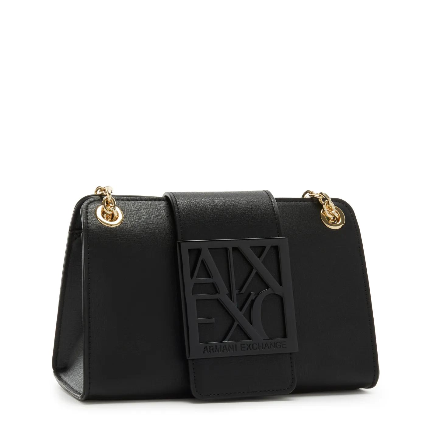 Armani Exchange Zwarte Schoudertas Elegant Minimalistisch Ontwerp Black Dames