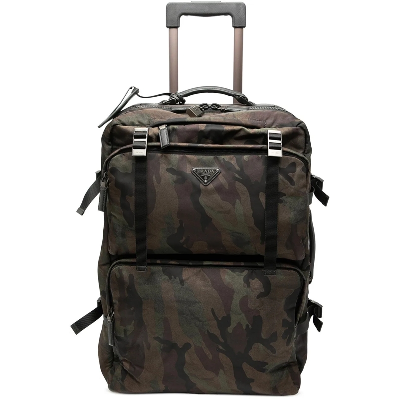 Prada Weekender Tessuto Camouflage Trolley braun