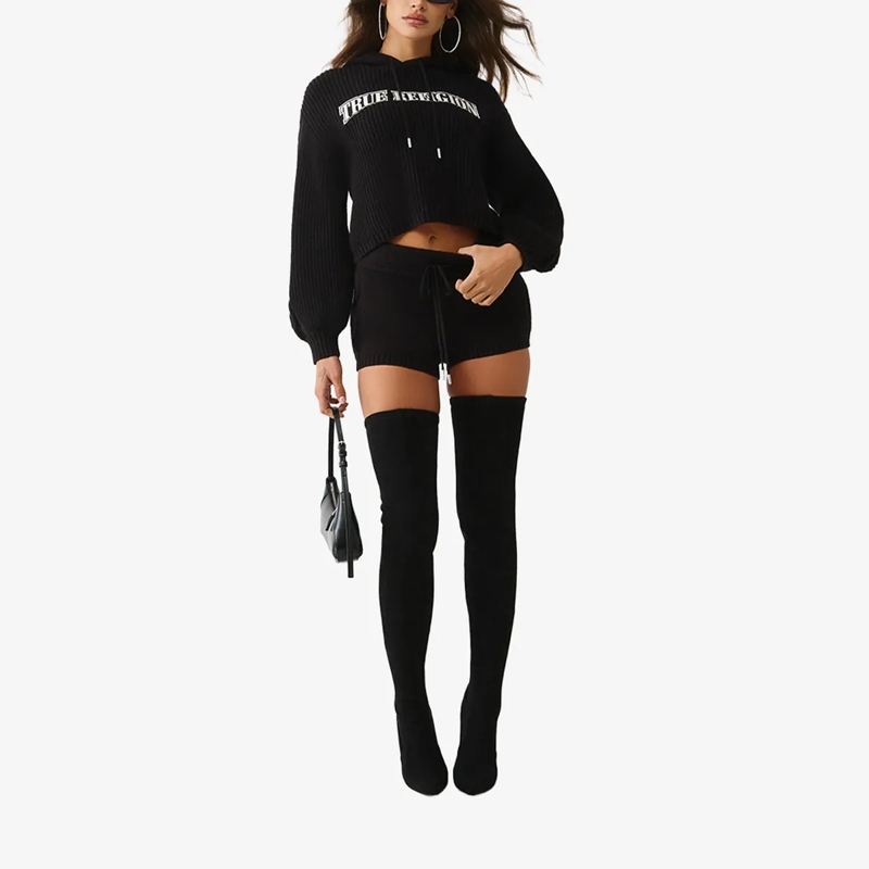 True Religion Shorts Sweatshorts EMBROIDERED schwarz(Image 2)