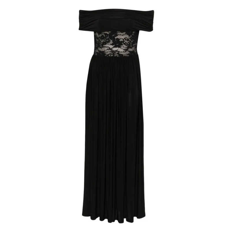 Zimmermann Midi-jurk Off-The-Shoulder Midi Dress With Sheer Lace Black