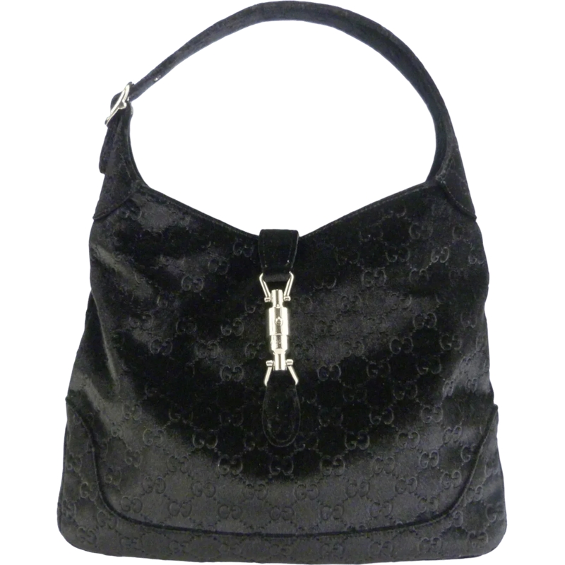Gucci Schultertasche Borsa Jackie 1961 media in velluto schwarz