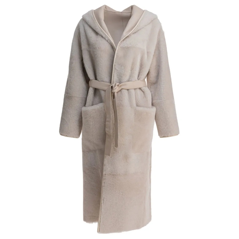 Blancha Manteau de transition White Shearling Coat Grey