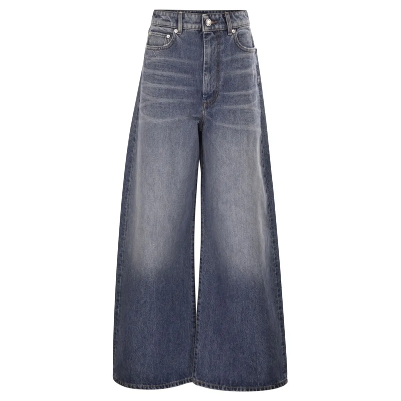 Sportmax Jeans Spdangri - Oversized Low-Rise Jeans Blue