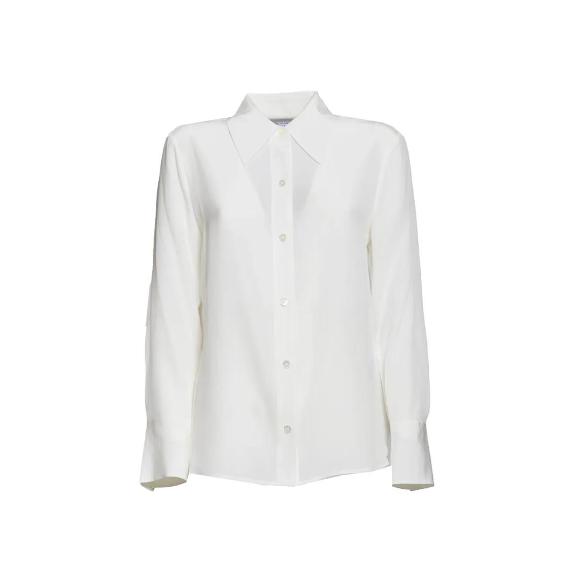 Thumbnail - Equipment - Leona Shirt In White Silk - Größe L - weiß