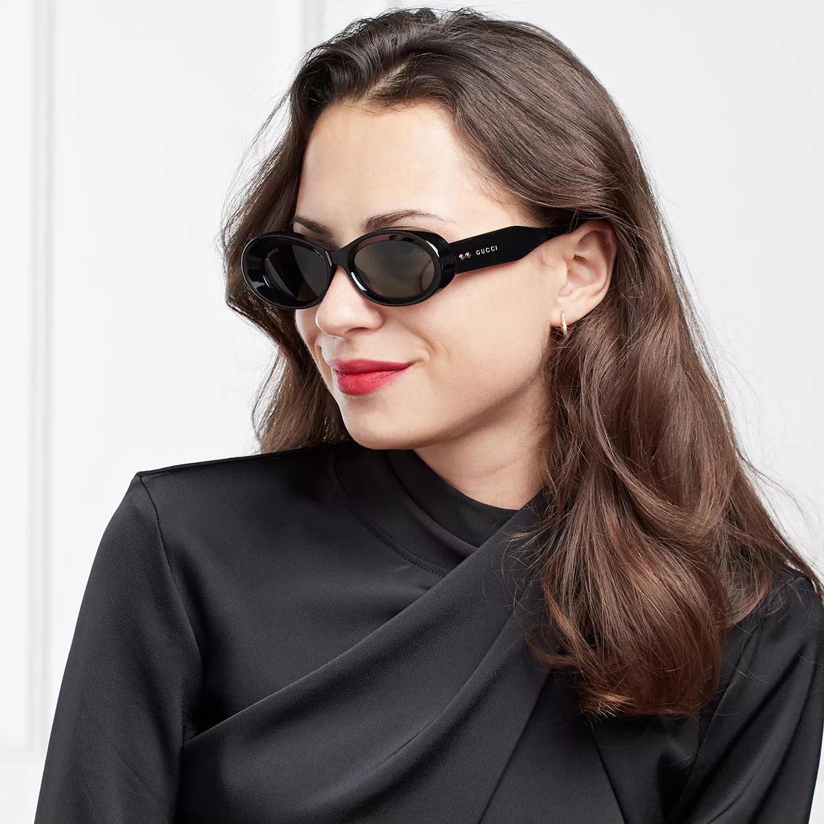 サングラス GUCCI Woman Sunglasses Black GG1527S 001 Gucci Gg1527s Black Female Round Sunglasses | Eyewear Index