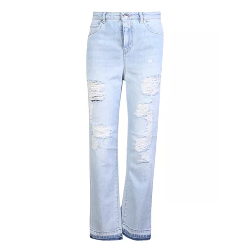 Pinko Ripped Straight-Leg Jeans Blue Jeans à jambe droite