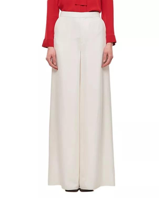 Ralph Lauren - Elaine Full Length Silk Trousers - Größe 8 - white