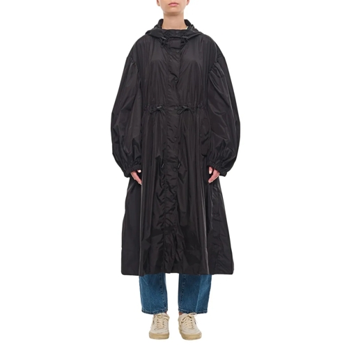 Simone Rocha Manteaux Parka Long Puff Sleeve Trapeze Parka Black