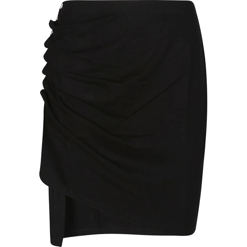 Paco Rabanne Midi-Röcke Drapped Asymmetric Mini Skirt Black schwarz