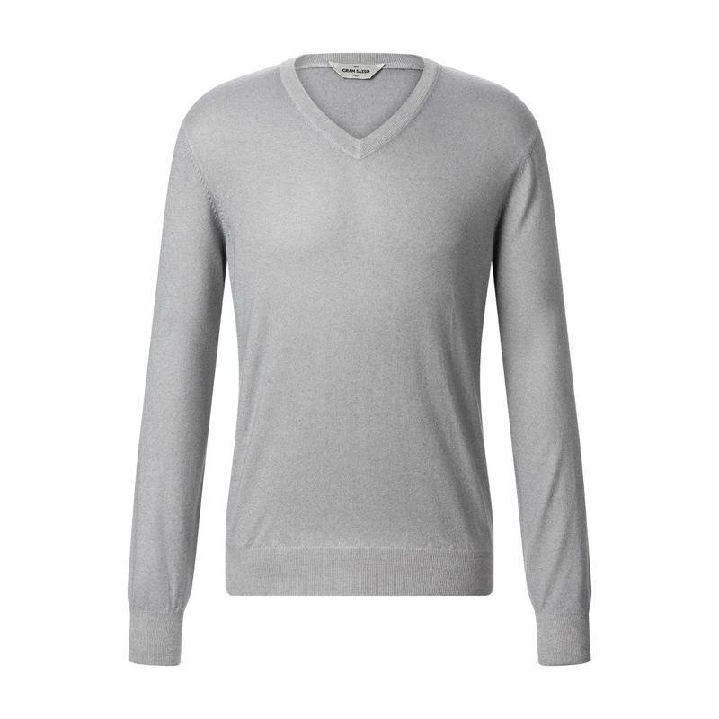 Gran Sasso Polohemd Pullover aus Kaschmir grau