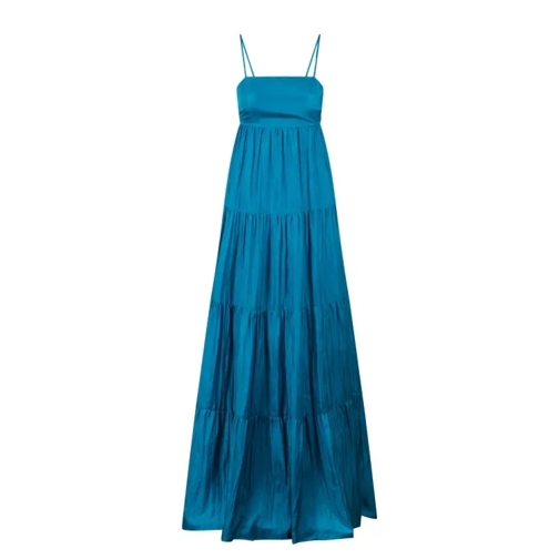 The Rose Ibiza Formentera Silk Long Dress Blue Abendkleider