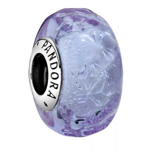 Pandora Wellenförmiges Lavendelblaues Murano-Glas Charm Sterling silver Hänge
