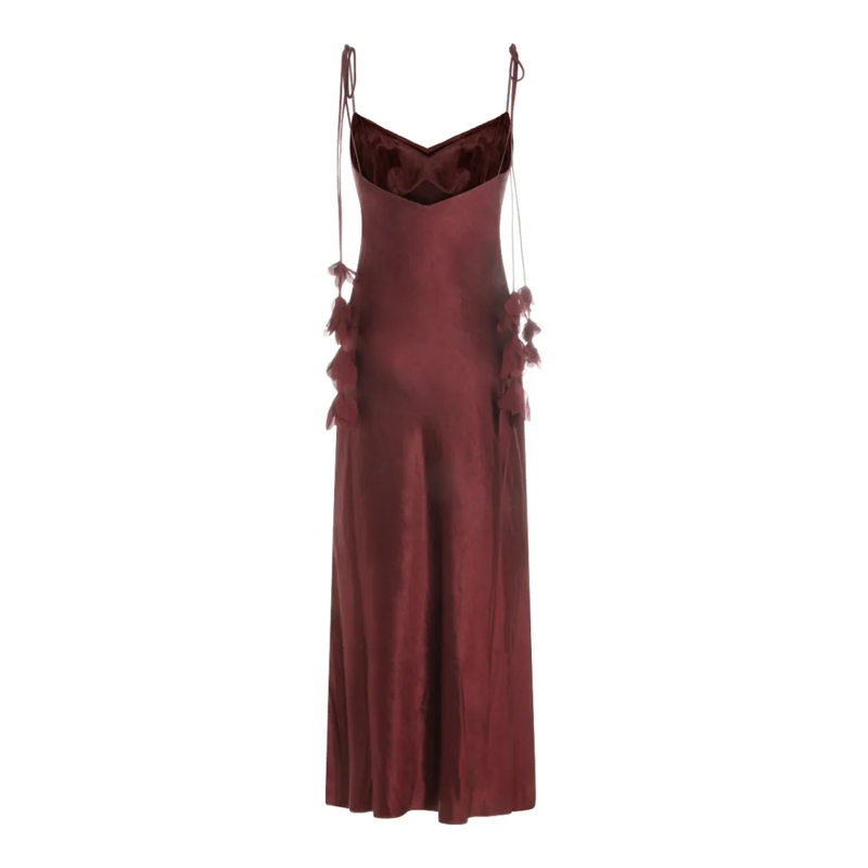 Self Portrait  Burgundy Sleeveless Maxi Dress Black(Image 2)