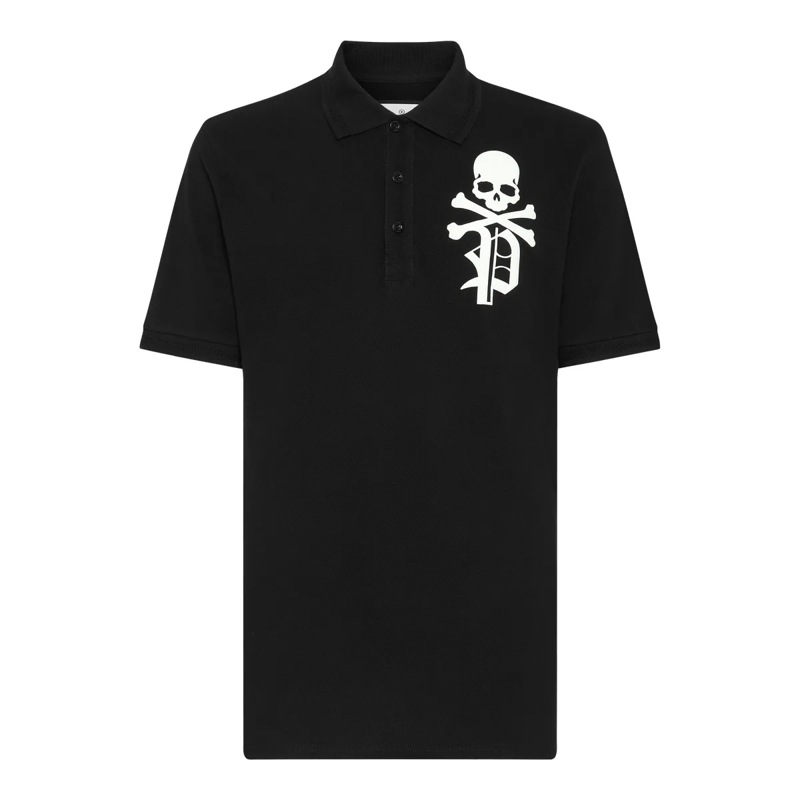 Philipp Plein Top Poloshirt Skull&Bones schwarz