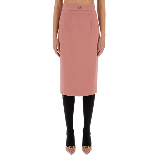 Dolce&Gabbana Bleistiftröcke Dg Logo Longuette Pencil Skirt Pink