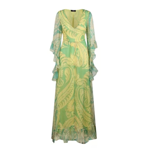 Etro Printed Tulle Dress Green 