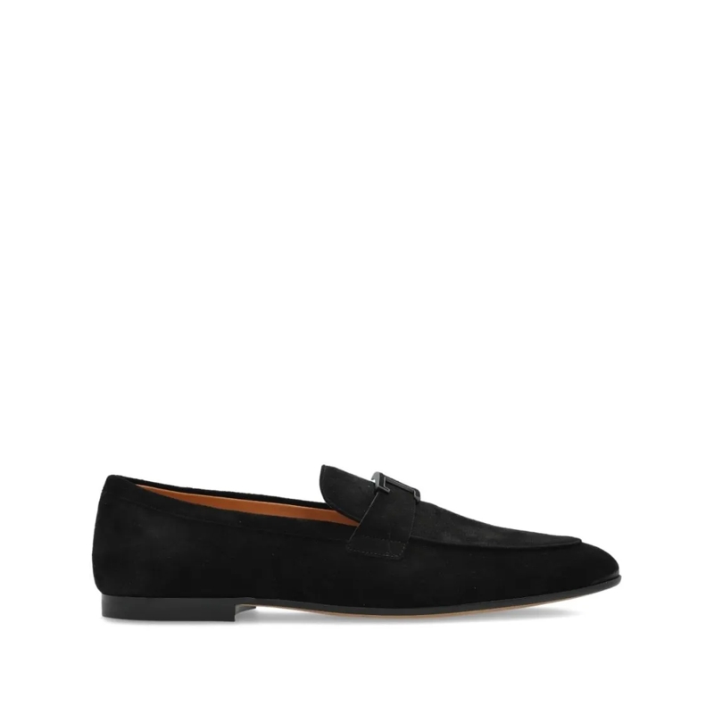 Tod's Loafer Almond Toe Suede Loafers Black