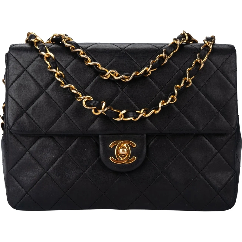 Chanel Schultertasche Chanel Quilted Lambskin 24K Gold Single Flap Cross mehrfarbig
