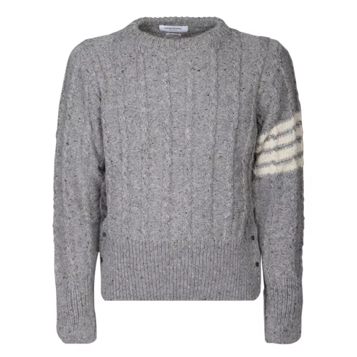 Thom Browne Striped Details Pullover Grey 