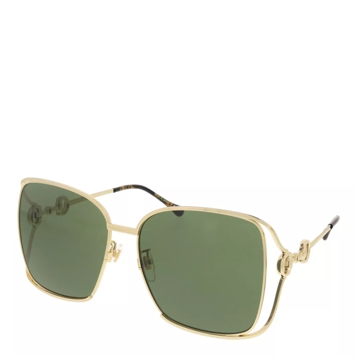 Gucci GG1020S-003 61 Sunglass Woman Metal Gold-Gold-Green Sunglasses