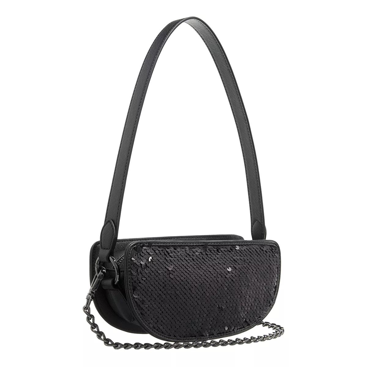 Love Moschino Sprankelende Zwarte Paillet Schoudertas Black Dames
