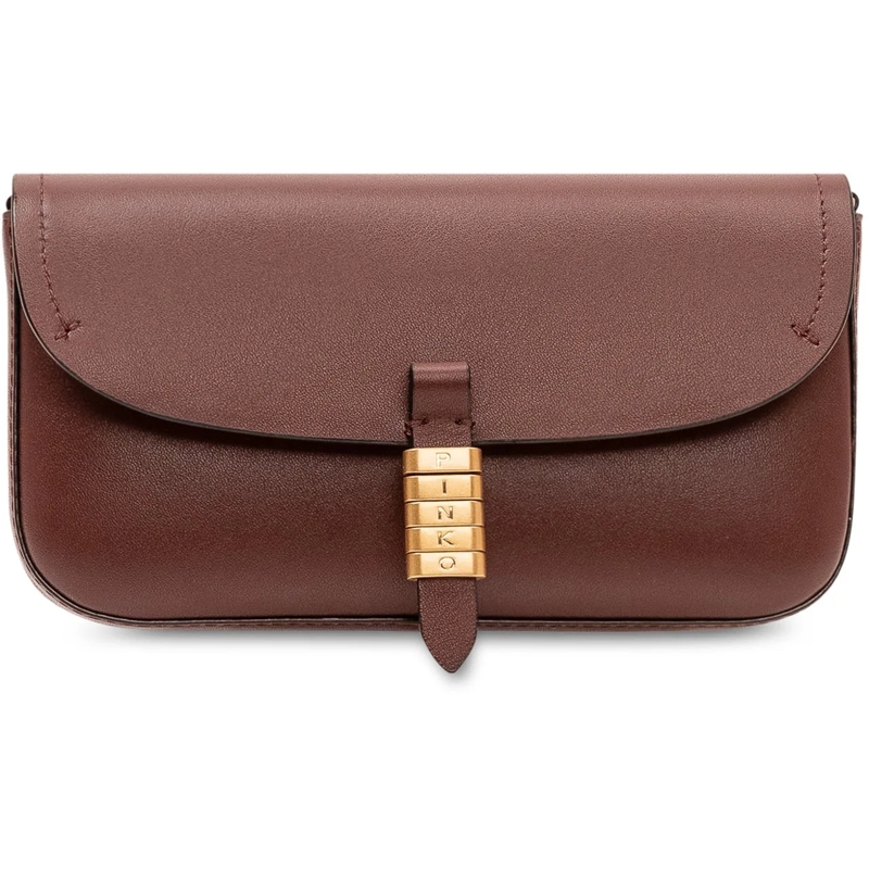 Pinko Schultertasche Pochette Saddle Flat con Patta braun