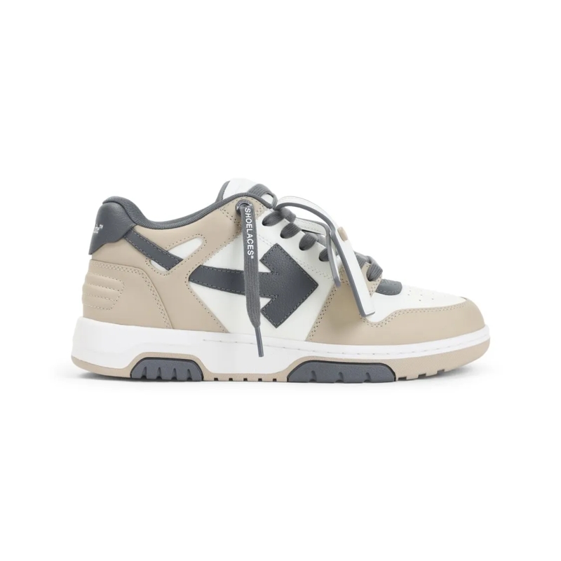 Off-White Lage-top sneaker Low-Top Leather Sneakers With Design Grey