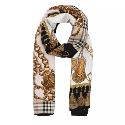 Burberry Reversible Checked Scarf Silk Gold Tunn sjal