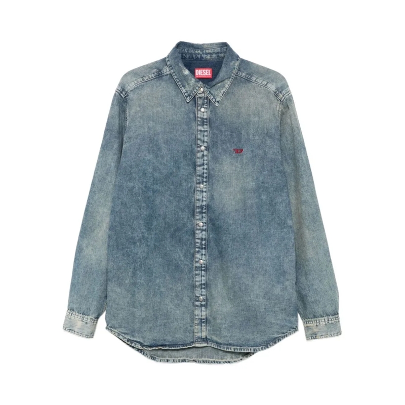 Diesel Hemd Faded Blue Denim Shirt Blue
