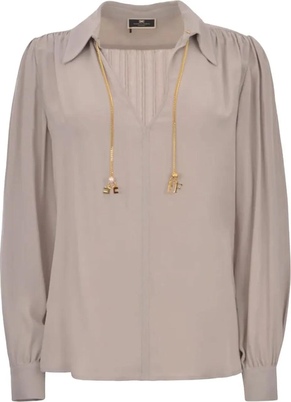 Thumbnail - Elisabetta Franchi - Elisabetta Franchi Blouses Grijs Cat3041e2 - Größe IT 46 - grau