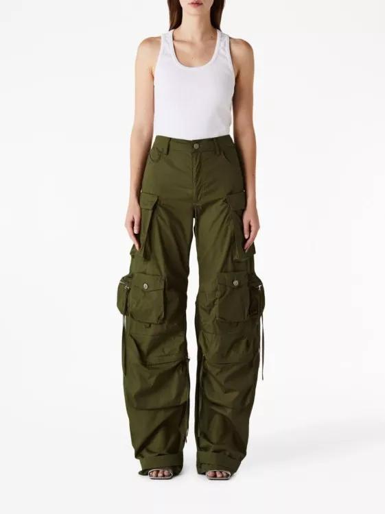 The Attico Wide Leg Cargo Pockets Green