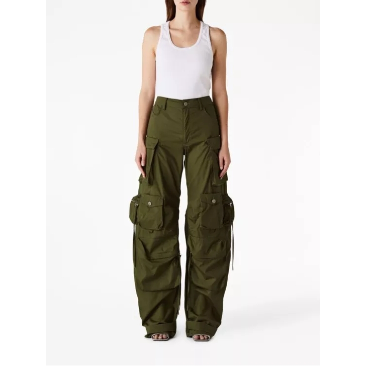 The Attico Wide Leg Cargo Pockets Green