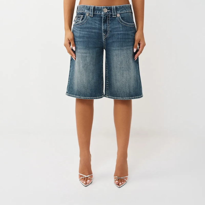 True Religion Shorts Jeans Bermundas JORT blau(Image 6)