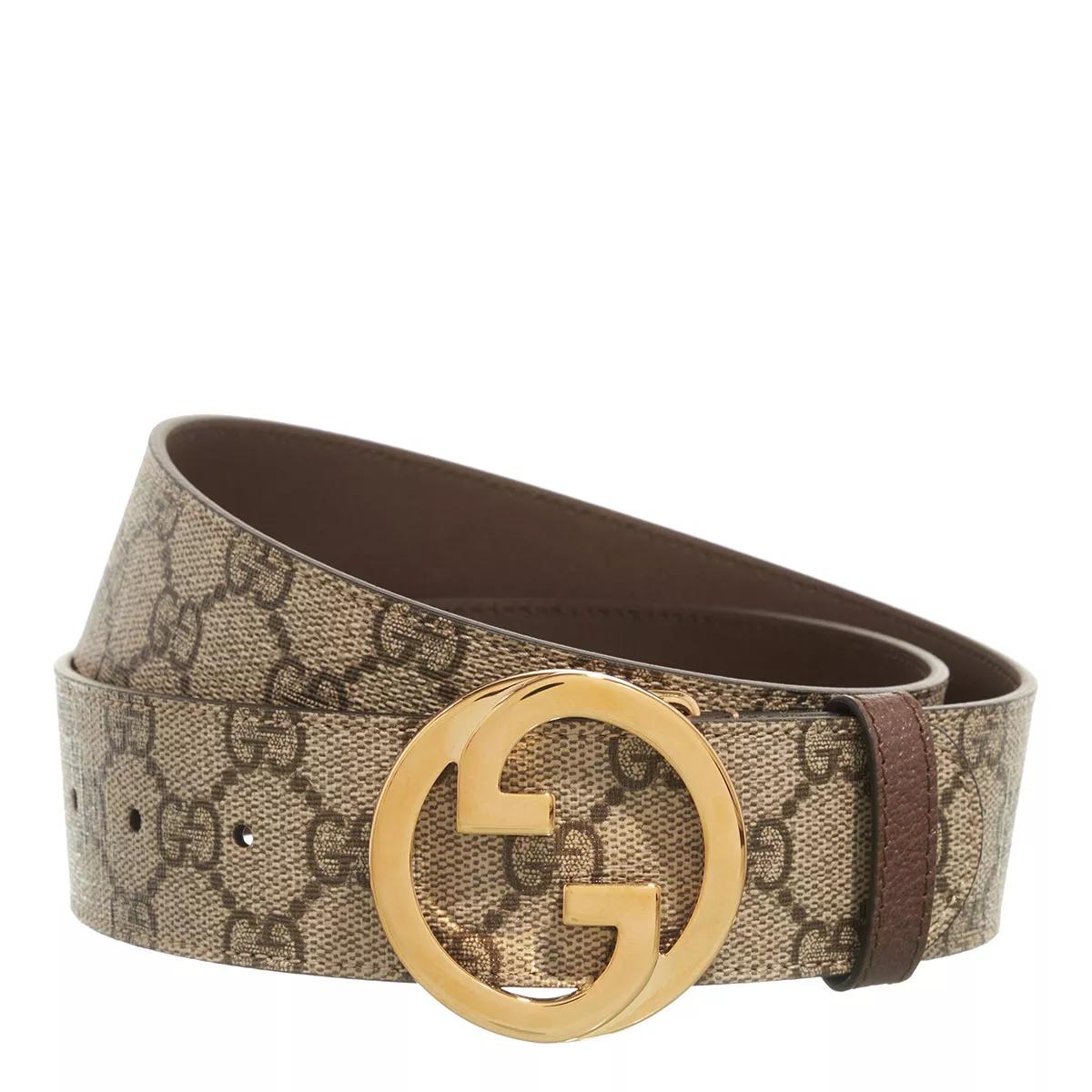 Gucci Brown GG Supreme Belt Multiple colors Beige Cloth Metal