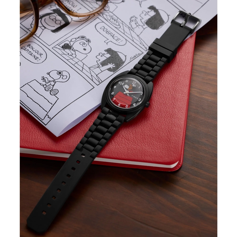 Timex Quarzuhr Quarz-Analoguhr Timex X Peanuts 1979 Reissue Inspi schwarz(Image 6)