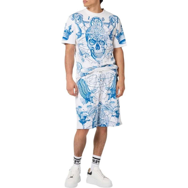 Philipp Plein Shorts Fleece Shorts Tattoo Tattoo weiss(Image 4)