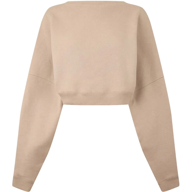 Saint Laurent T-Shirt Logo Cropped Sweatshirt beige