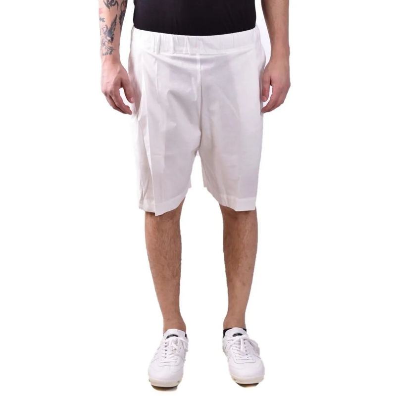 Laneus Casual Shorts Off-White Cotton Shorts White