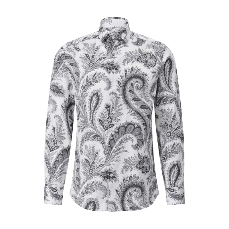Etro Chemise Hemd mit Paisley-Muster Grau
